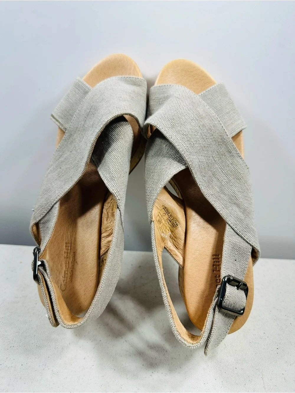 Garnet Hill  Wedges Sandals  Women’s Sz 38-7  Made Italy